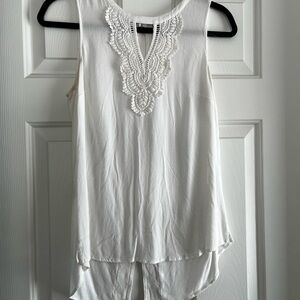 Daniel Rainn Ivory Sleeveless Lace Blouse